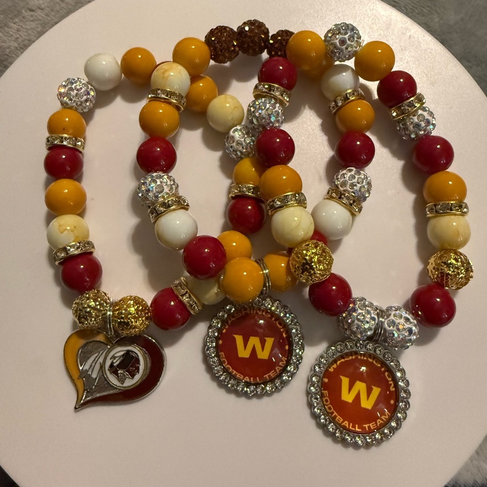 Washington commanders NFL Women's Team Spirit Bracelet Set - Red, Yellow, White